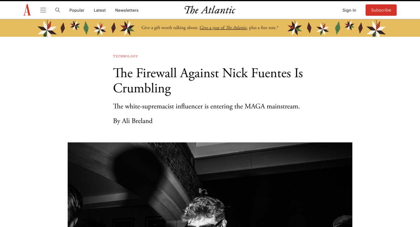 screenshot of The Atlantic