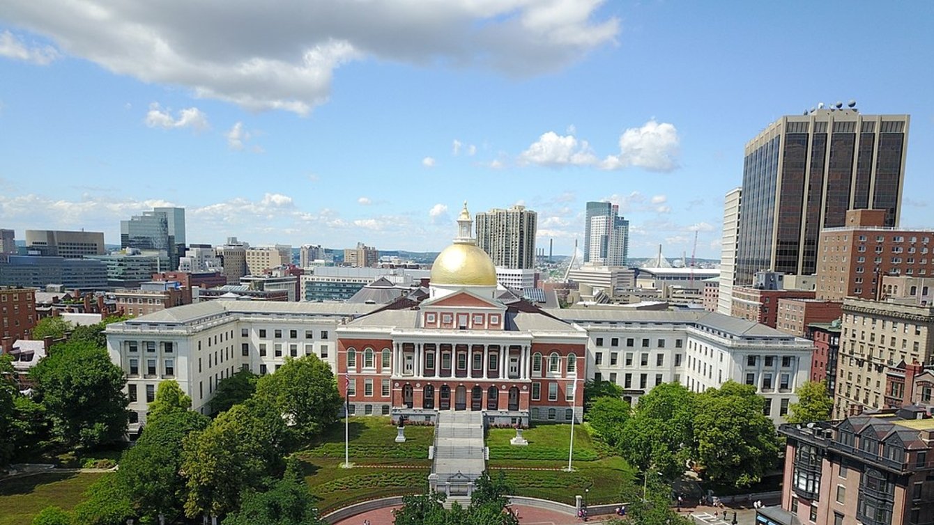 Aerial view of Boston City State House