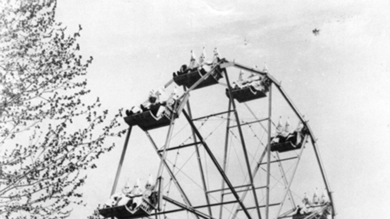 Photo from 1926 of Klansmen on a ferris wheel in Cañon City, CO. 