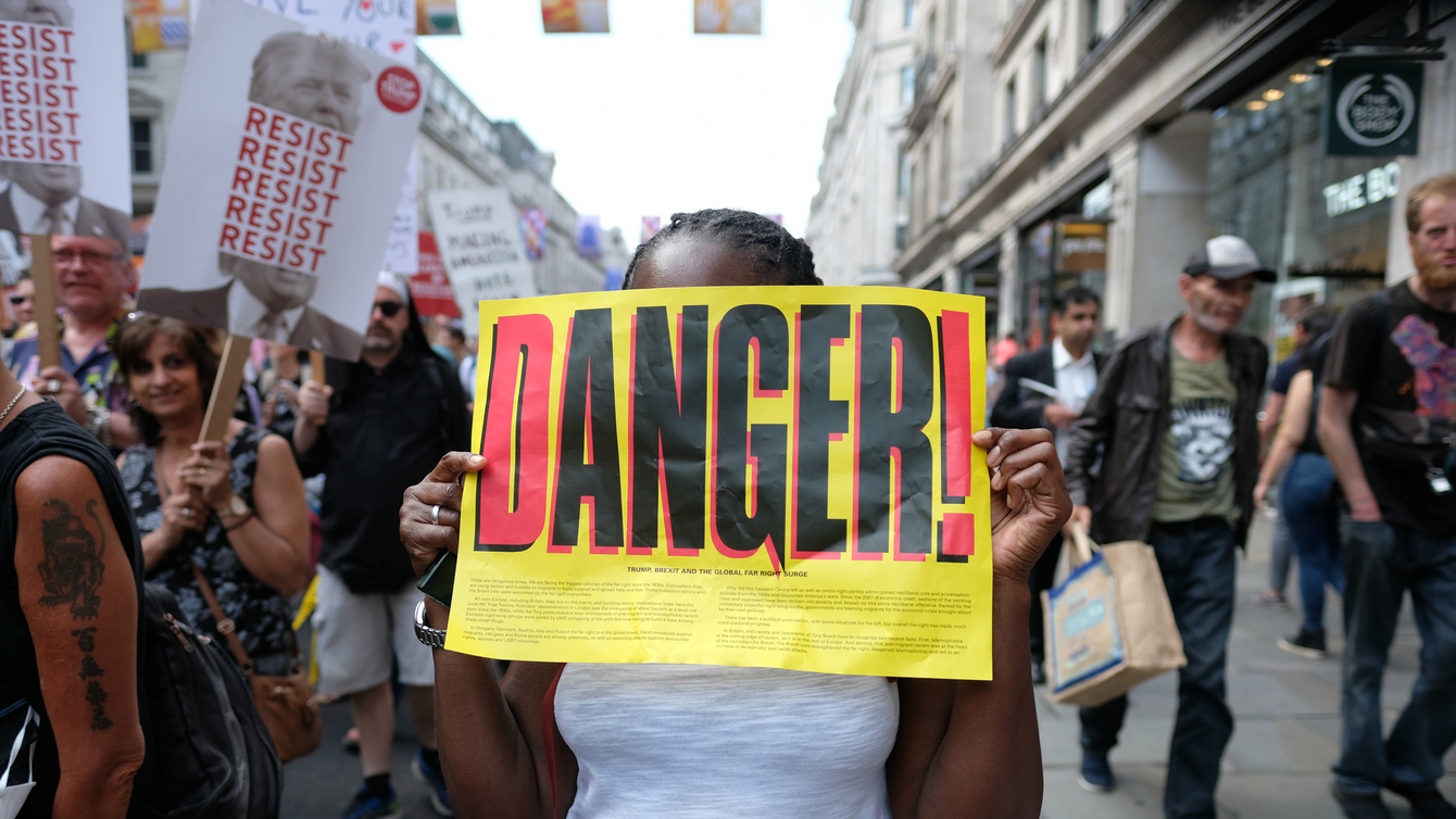 London protest in respond to President Trump’s visit, July 2018