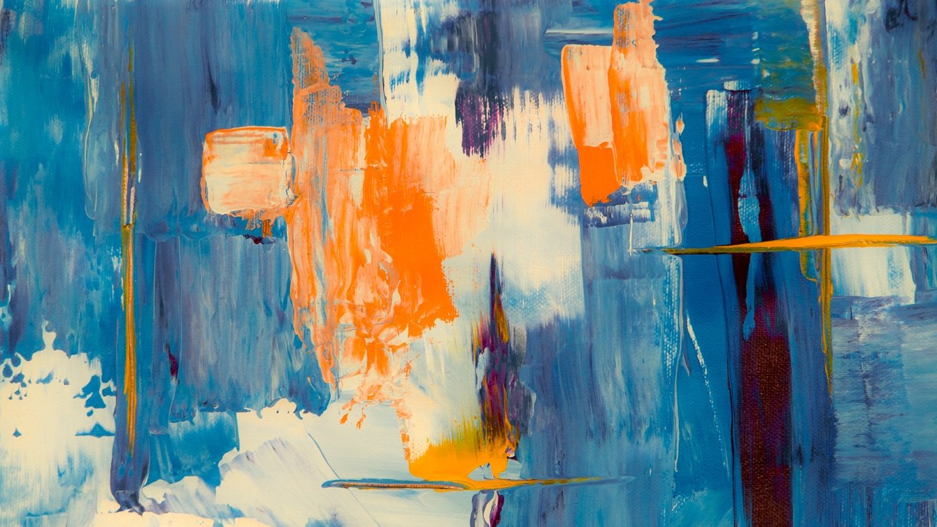 Abstract painting - blue and orange