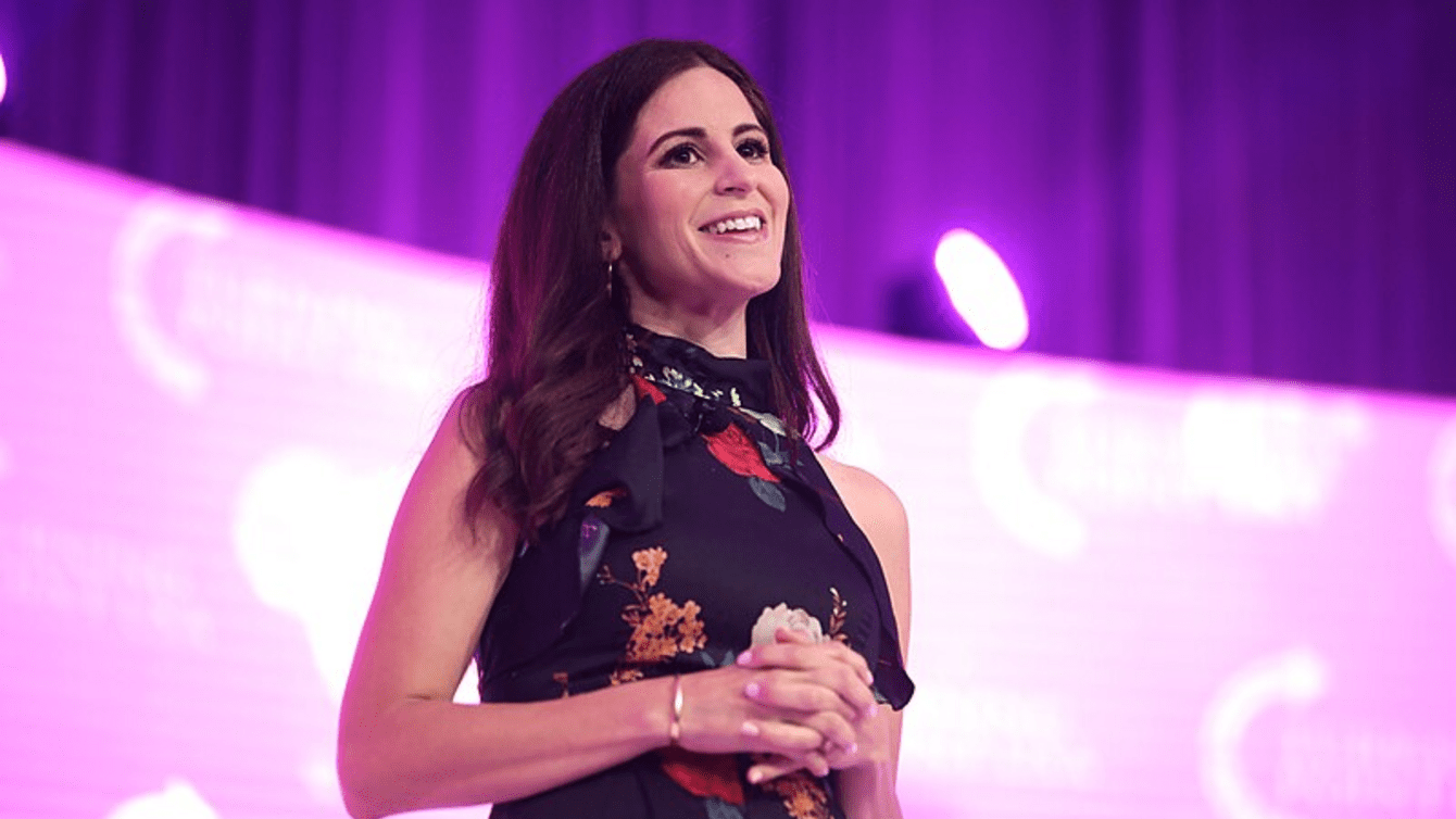 Lila Rose speaking with attendees at the 2021 Young Women's Leadership Summit hosted by Turning Point USA.