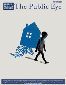 a boy drawn in charcoal with a house on his back as a backpack.