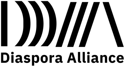 Graphic logo featuring abstract design for letters D and A