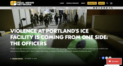 screenshot of The Real News Service