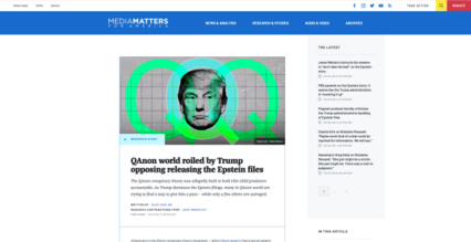 screenshot of Media Matters