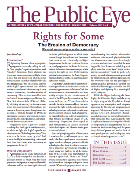 The Public Eye, Summer 2001 cover