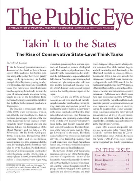 Cover of The Public Eye Summer/Fall 1999 issue