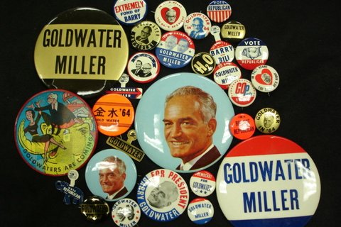 Campaign buttons for the Barry Goldwater (Republican Party) presidential campaign of 1964
