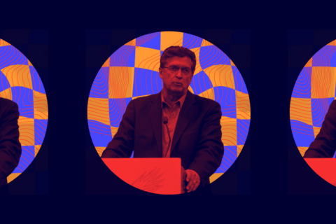 Former Sheriff Richard Mack speaks at a podium 