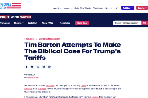 screenshot of Right Wing Watch