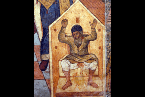 icon detail shows Arius voiding his bowels 