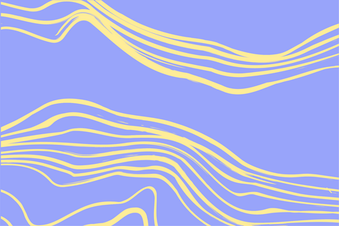A light purple background with yellow wavy lines