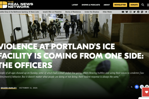 screenshot of The Real News Service