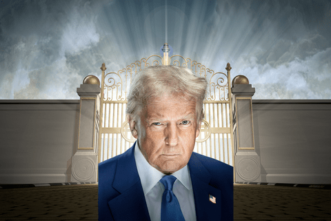 trump looms in the pearly gates